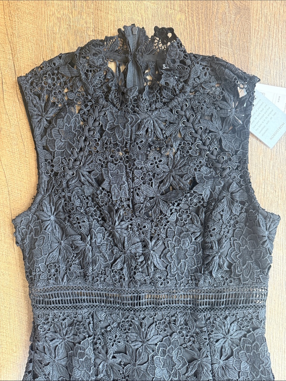 NWT Bardot PARIS Lace Sleeveless Cocktail Bodycon Black Mini Dress Size Small - Picture 5 of 16